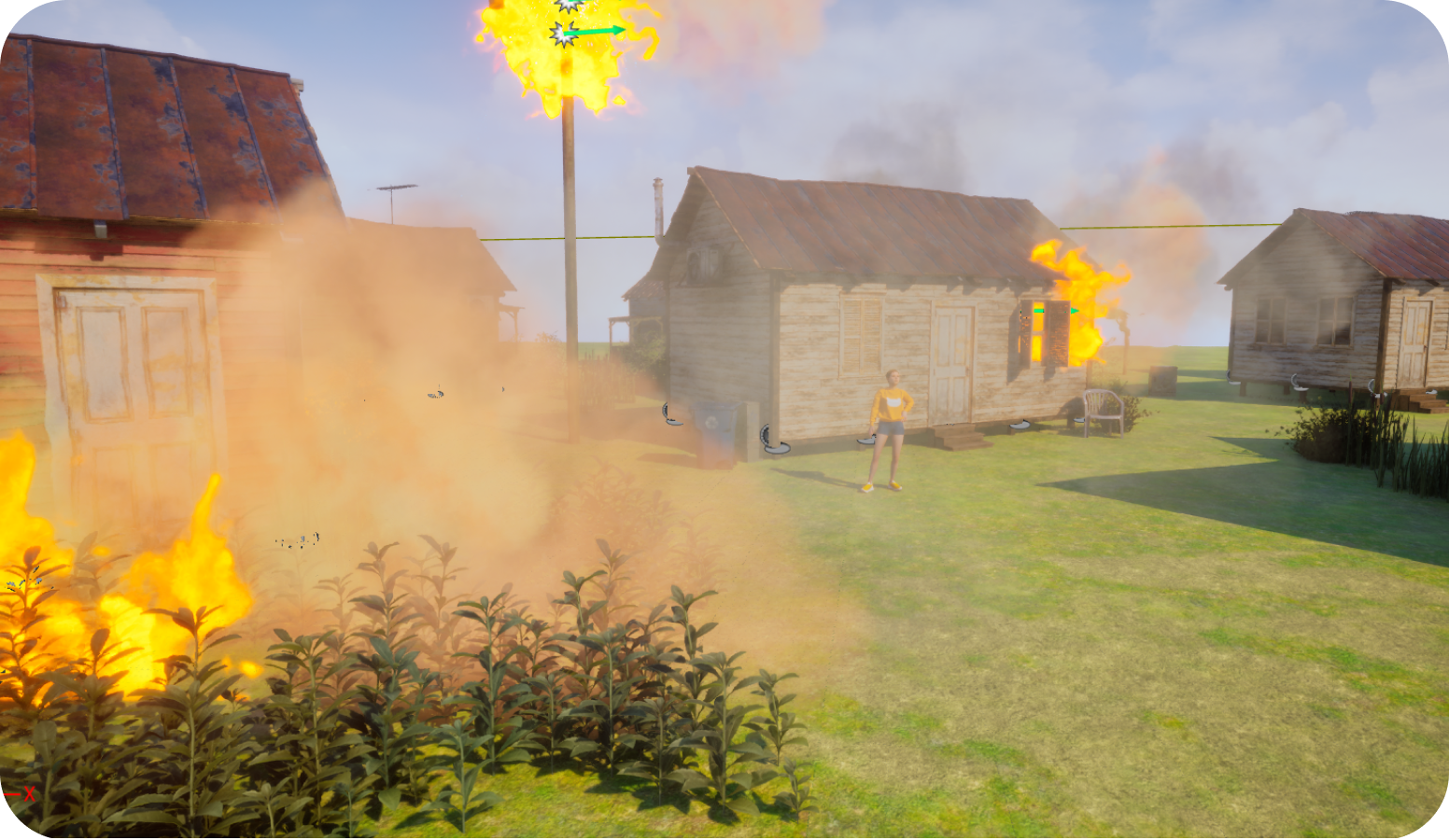 Mati Greece Fire scene rendered in Unreal Engine 5
